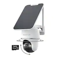 Reolink - Argus Series B440 4K 8MP Solar Home Security Camera Outdoor Wireless Wi - Fi with Auto-Tracking Pan Tilt and 64GB SD - White - Front_Zoom