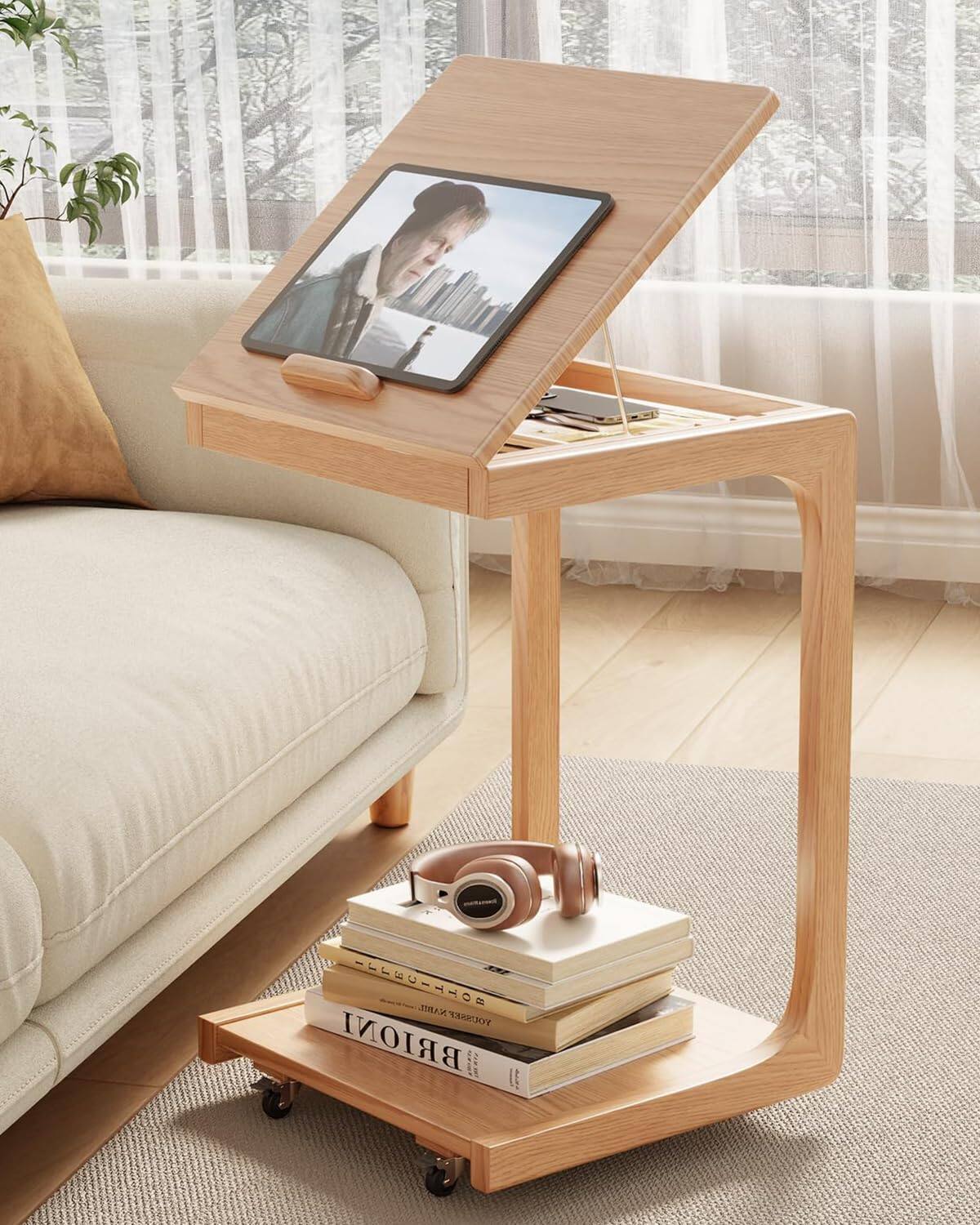 Natural 15.6"D x 15.7"W x 24.8"H Modern 2 Tier