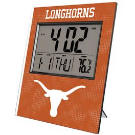 Keyscaper - Texas Longhorns Cross Hatch Digital Desk Clock - Multicolor