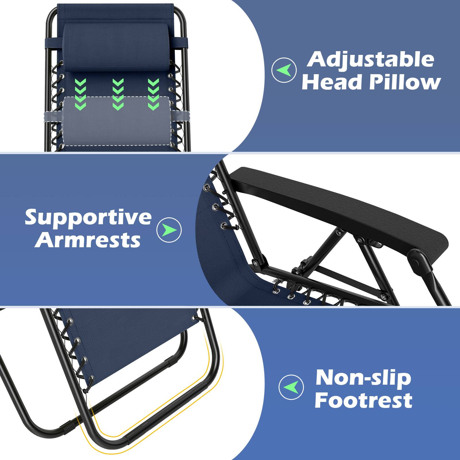 Adjustable Head Pillow  
Supportive Armrests  
Non-slip Footrest