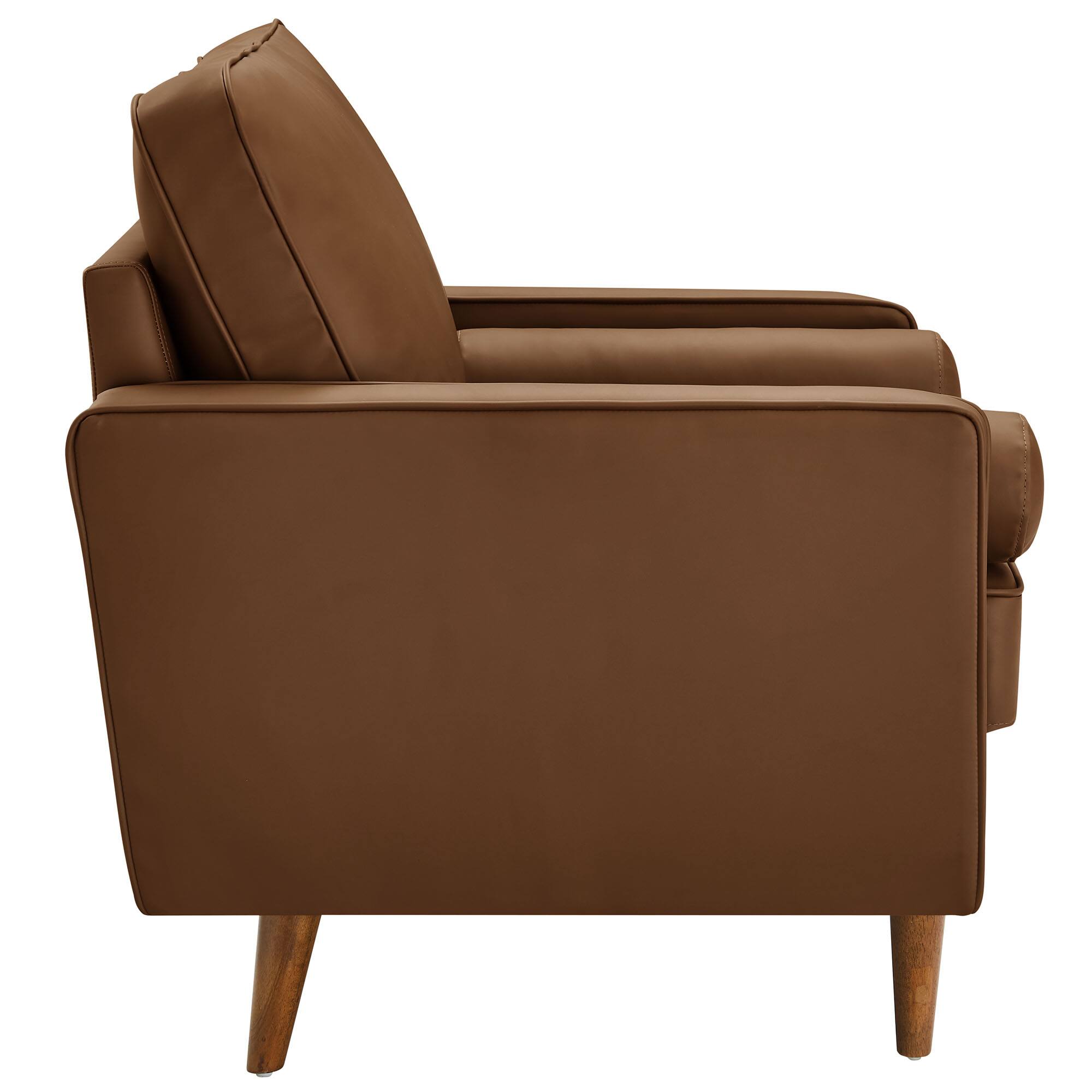 Back. Modway - Valour Tufted Vegan Leather Accent Armchair by Modway - Brown.