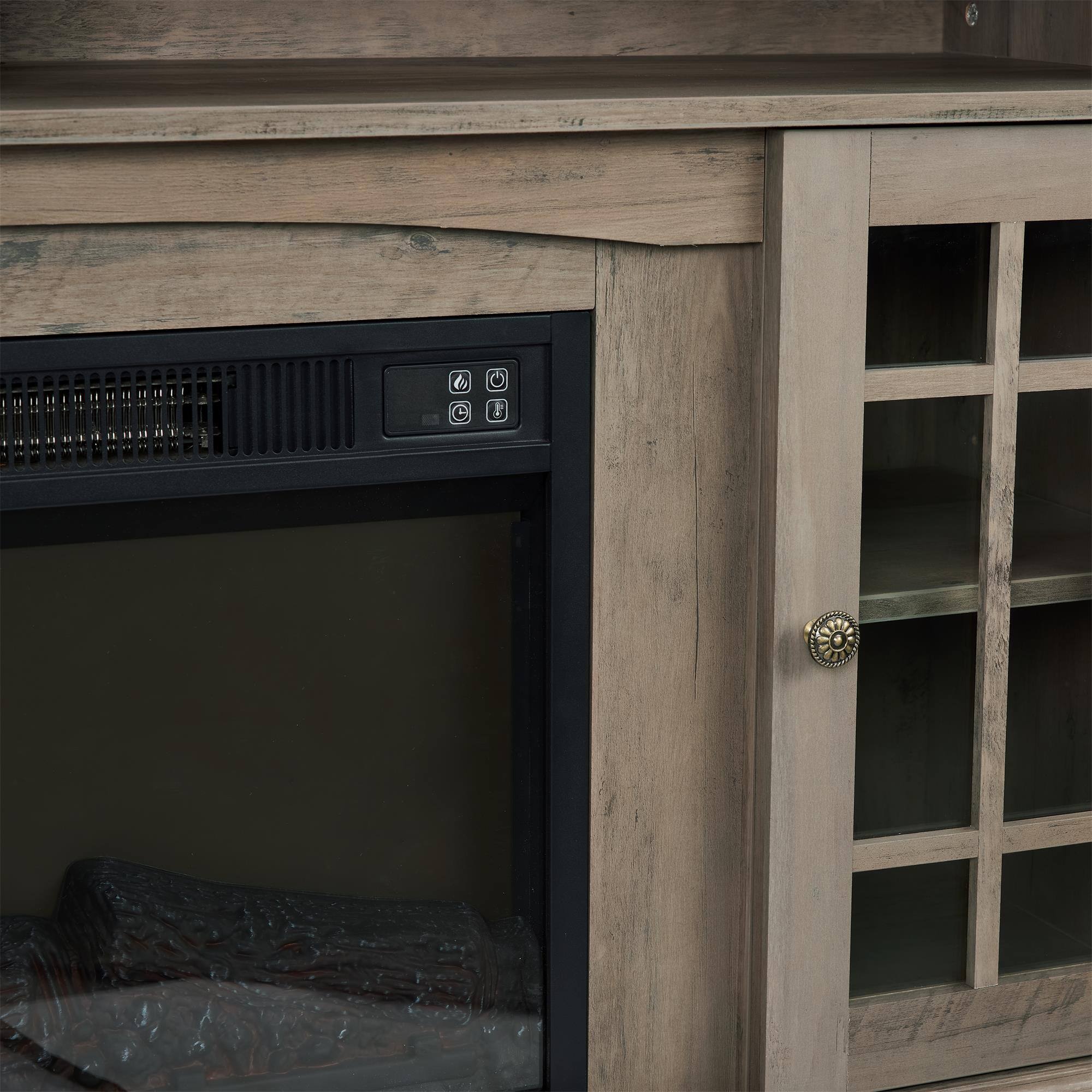 Alt View 4. Boyel Living - Gray Wash Classic TV Media Stand Modern Entertainment Console with 23" Fireplace Inset for TV Up to 65" - Gray Wash.