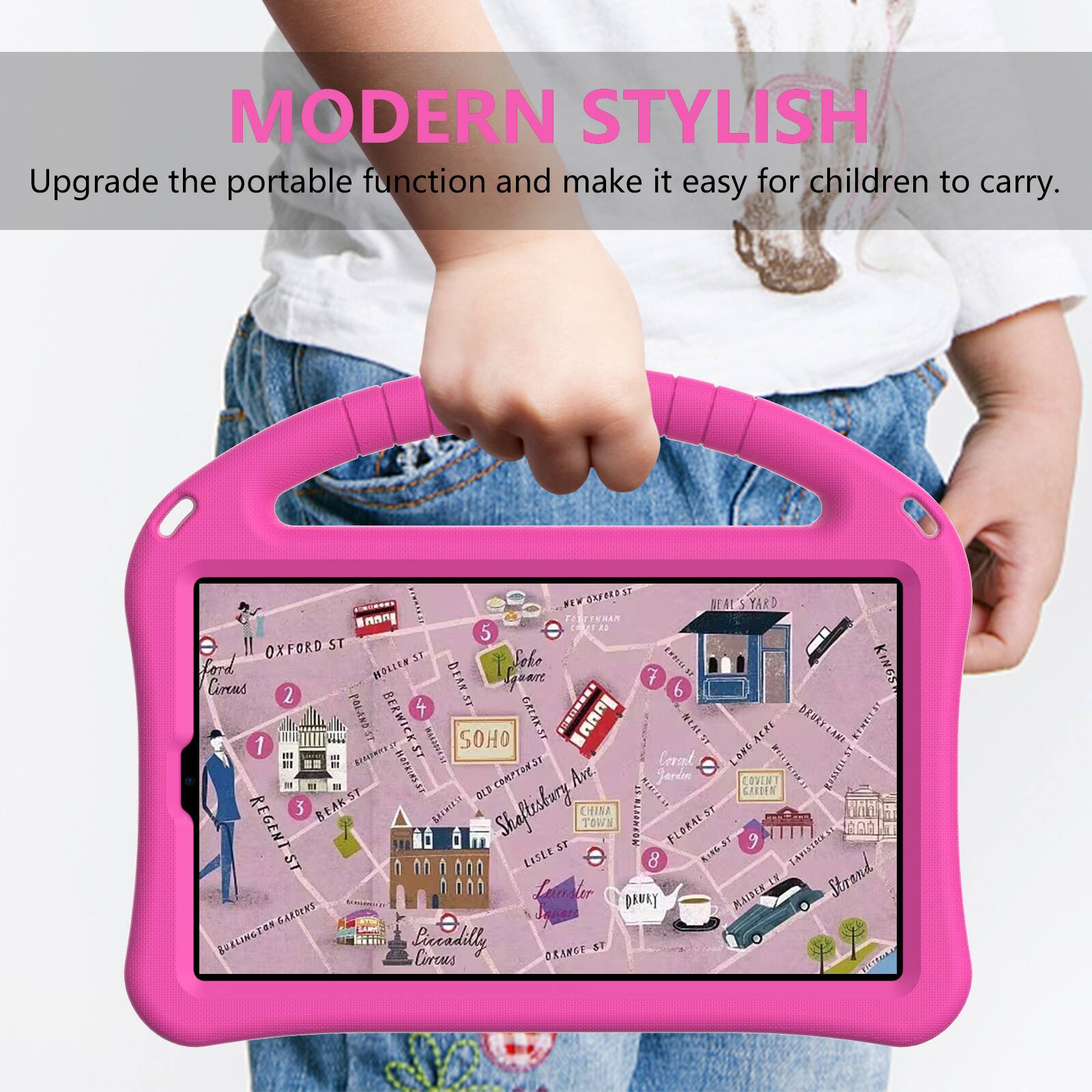 MODERN STYLISH  
Upgrade the portable function and make it easy for children to carry.