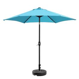 Ainfox - 9ft Patio Umbrella With Round umbrella base - Red