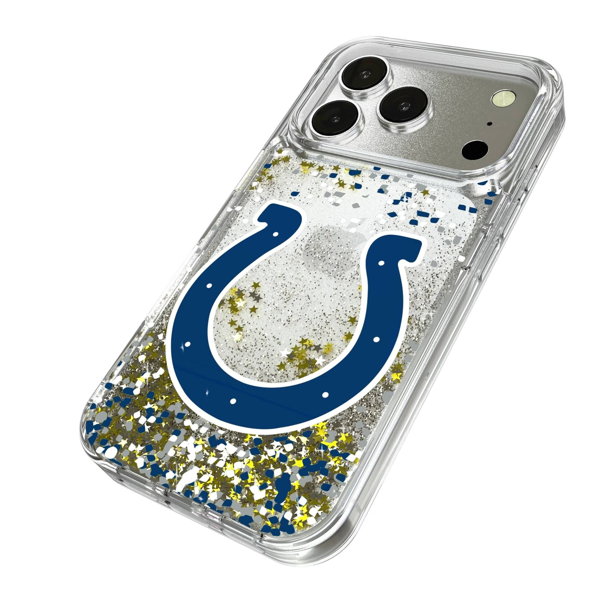 Alt View 1. Keyscaper - Indianapolis Colts iPhone Glitter Case with Confetti Design - 15 - Multicolor.