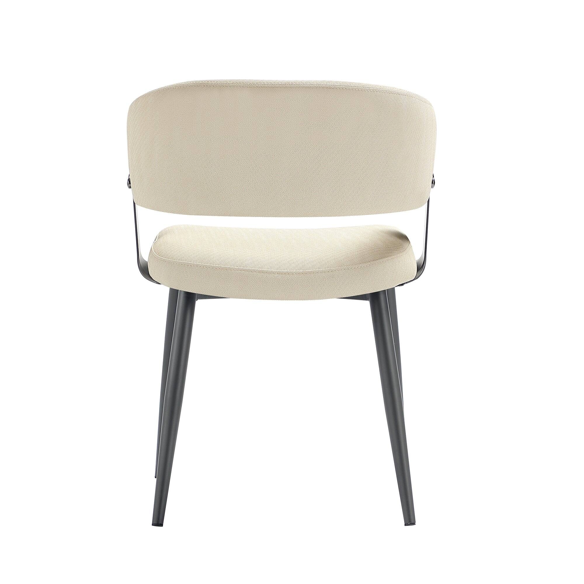 Alt View 4. Manhattan Comfort - Luce Modern Metal Textured Vegan Leather Dining Chair - Set of 2 - Sand.
