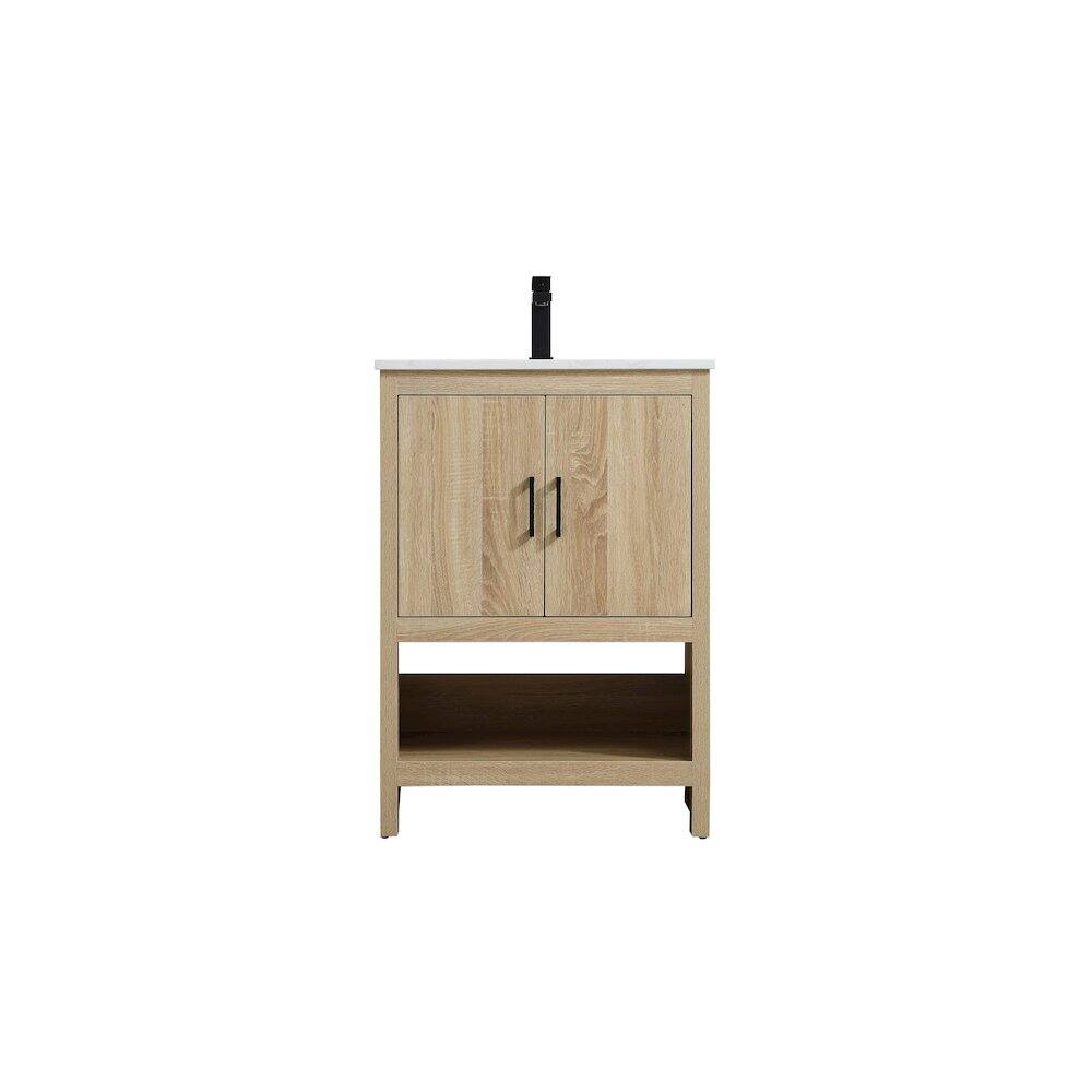 Alt View 4. Elegant Kitchen and Bath - Ira 24 Inch Single Bathroom Vanity In Mango Wood - Mango Wood.