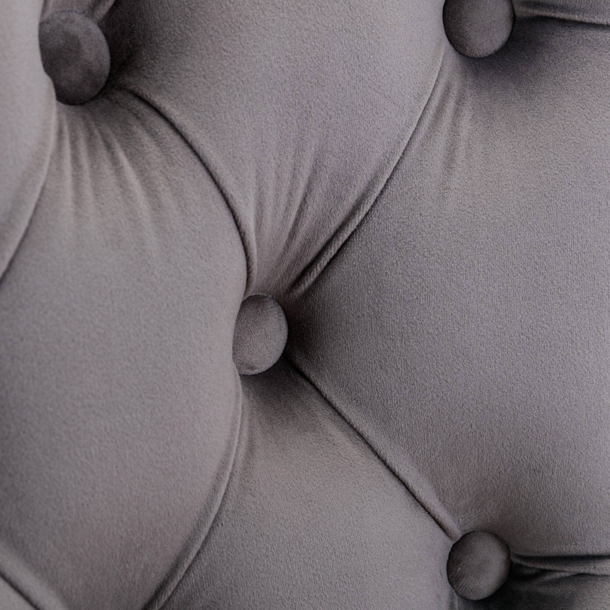 Alt View 7. GOODSILO - Luxury Swivel Velvet Barstools with Adjustable Height and Tufted Backrest for Home Kitchen and Pub - Gray.