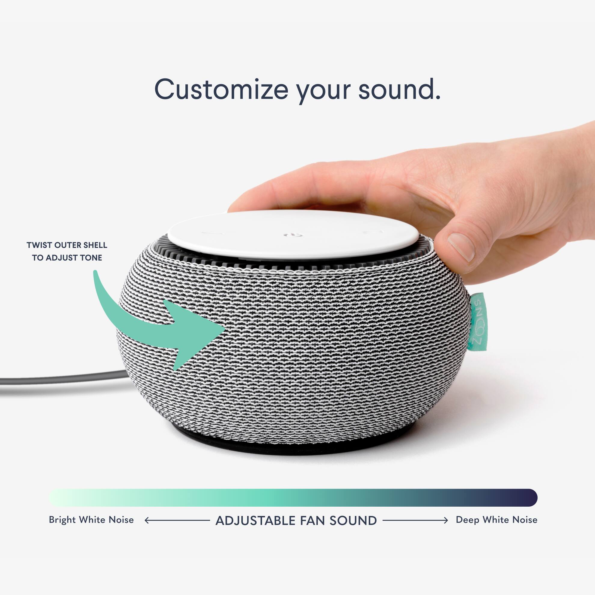 SNOOZ Smart White Noise Machine, Non Looping White Noise with Real Fan ...