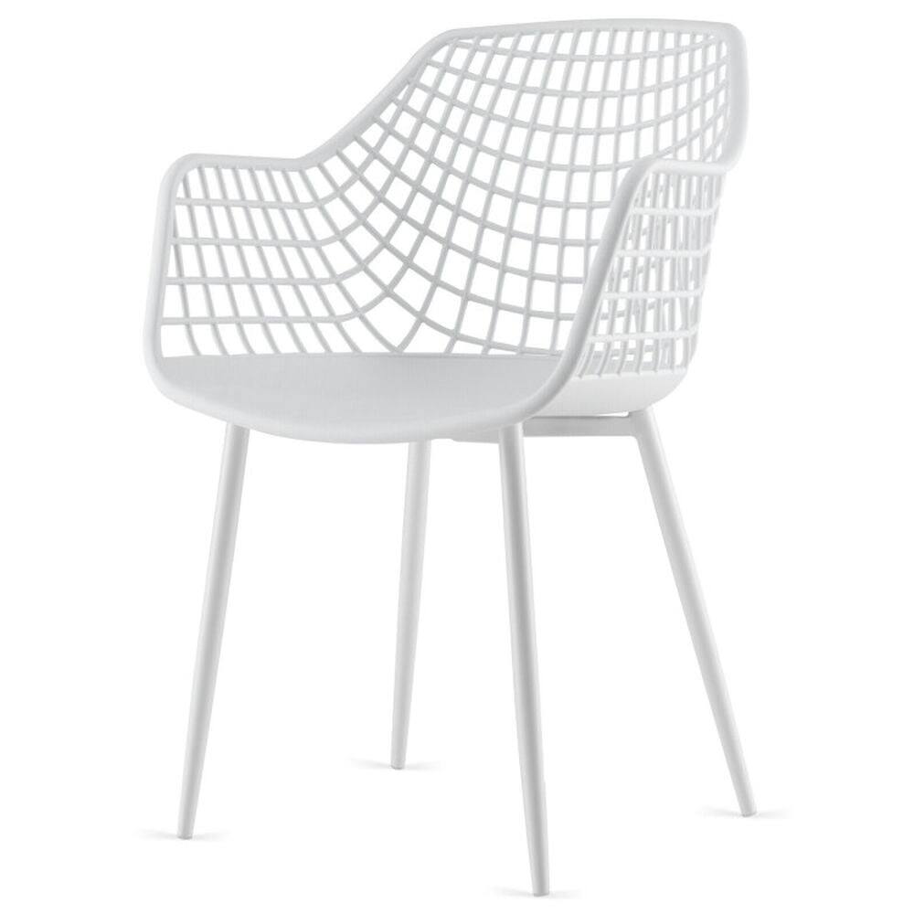 Back. Kadyn - Dining Chairs, Kitchen Chairs Trattoria Chairs,Set of 4 Heavy Duty Modern Dining Chair with Airy Hollow Backrest-White - White.