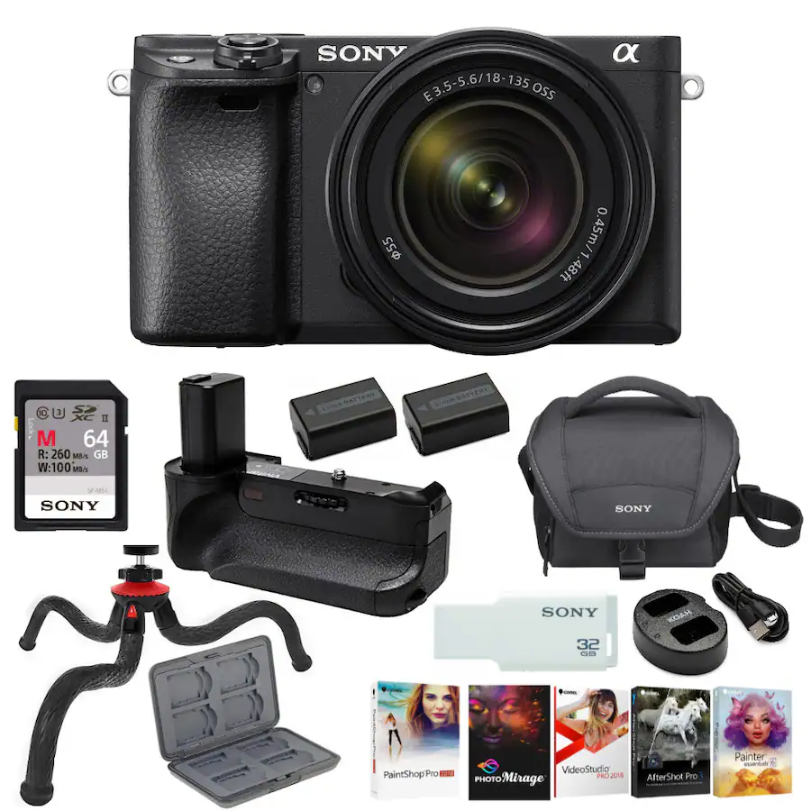 Sony a6400 Mirrorless Digital Camera with 18 135mm Lens Ultimate Bundle ...