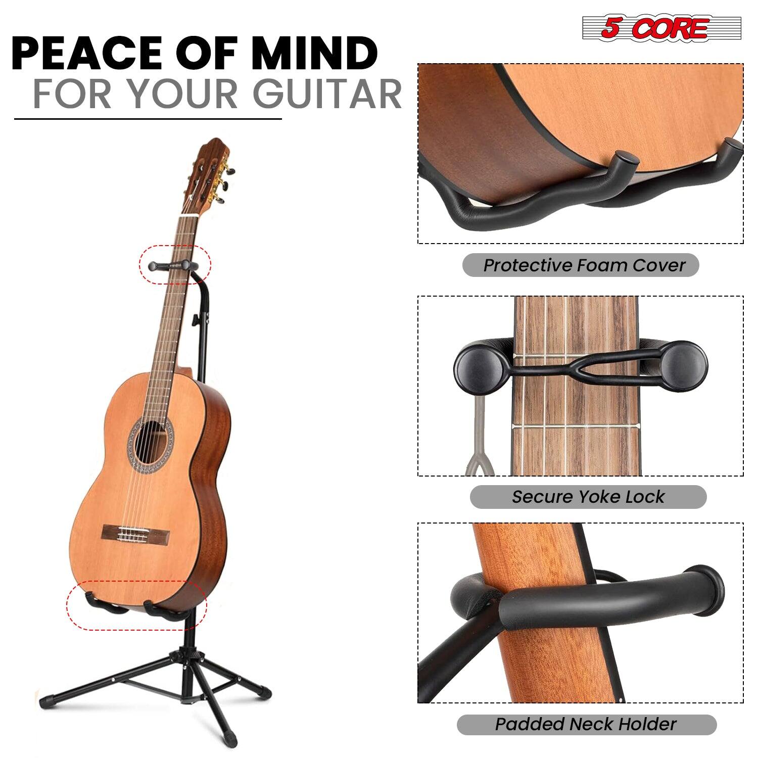 PEACE OF MIND FOR YOUR GUITAR

5 CORE

Protective Foam Cover

Secure Yoke Lock

Padded Neck Holder