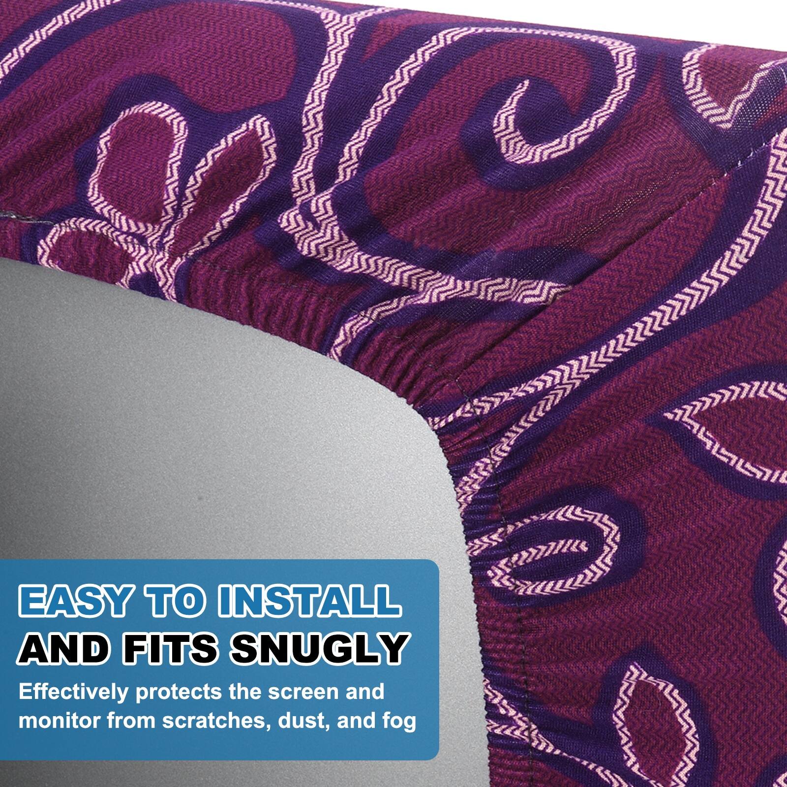 EASY TO INSTALL AND FITS SNUGLY  
Effectively protects the screen and monitor from scratches, dust, and fog