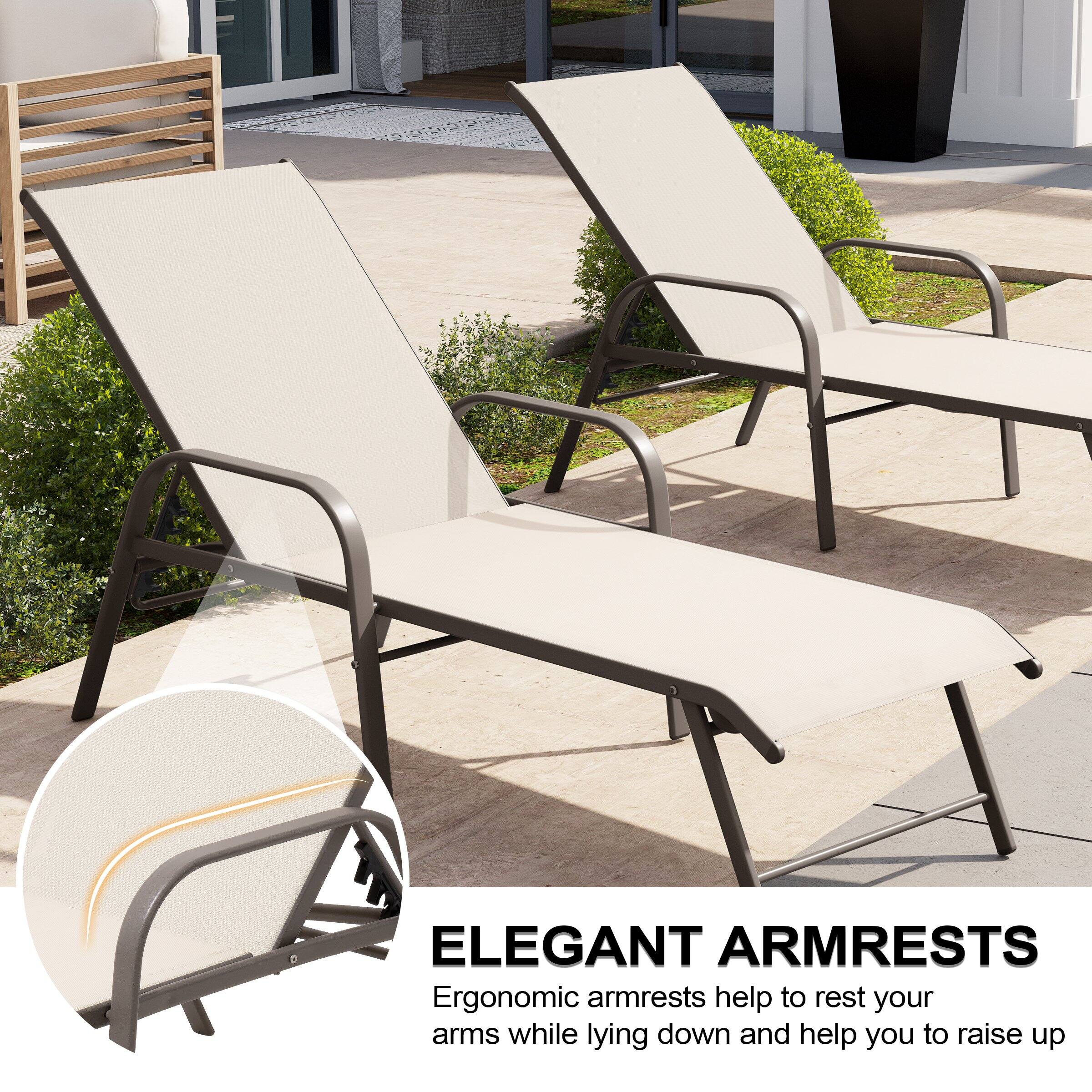 ELEGANT ARMRESTS  
Ergonomic armrests help to rest your arms while lying down and help you to raise up