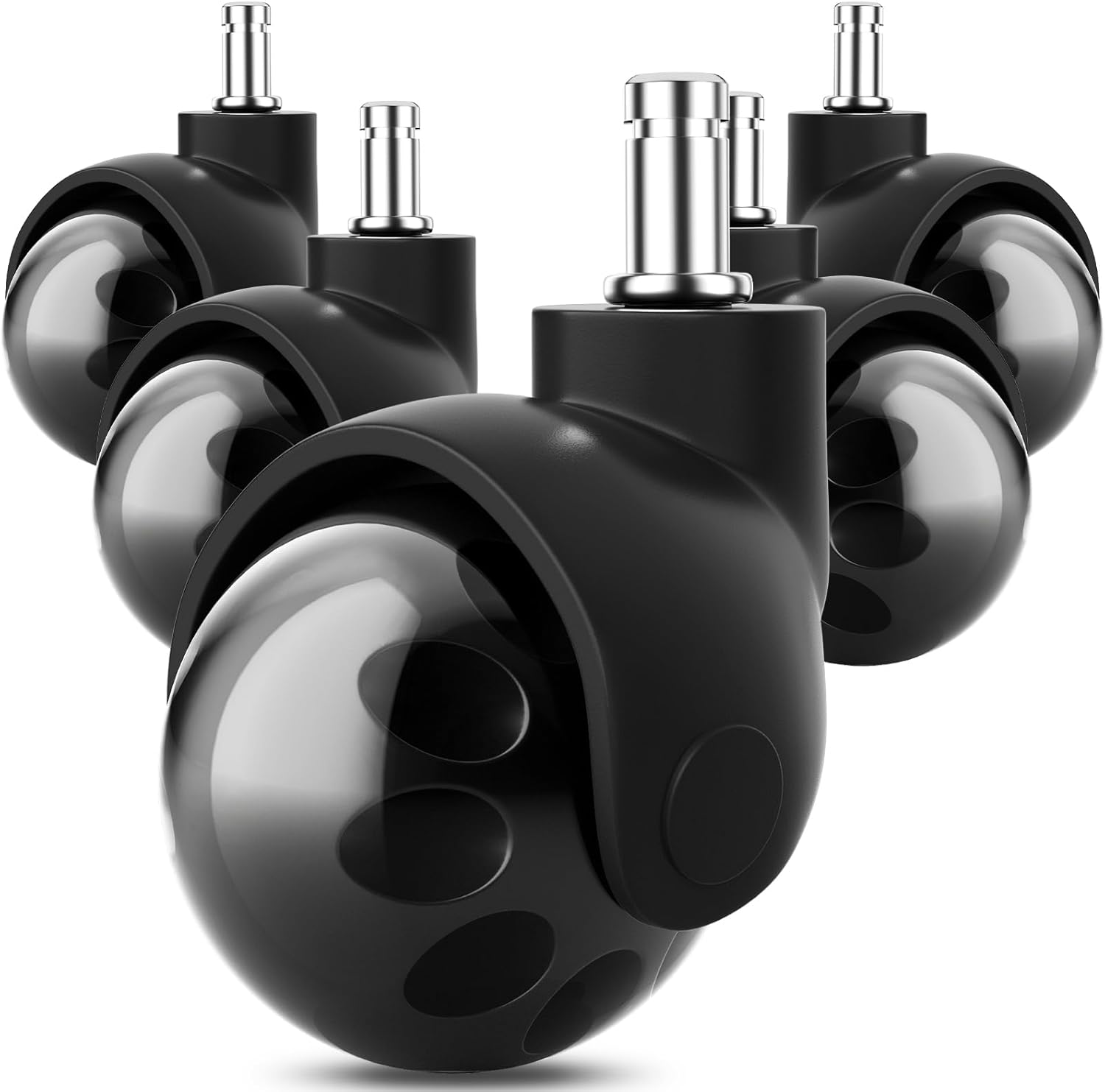 Front. AGPtek - Office Chair Caster Wheels 2" - Black.