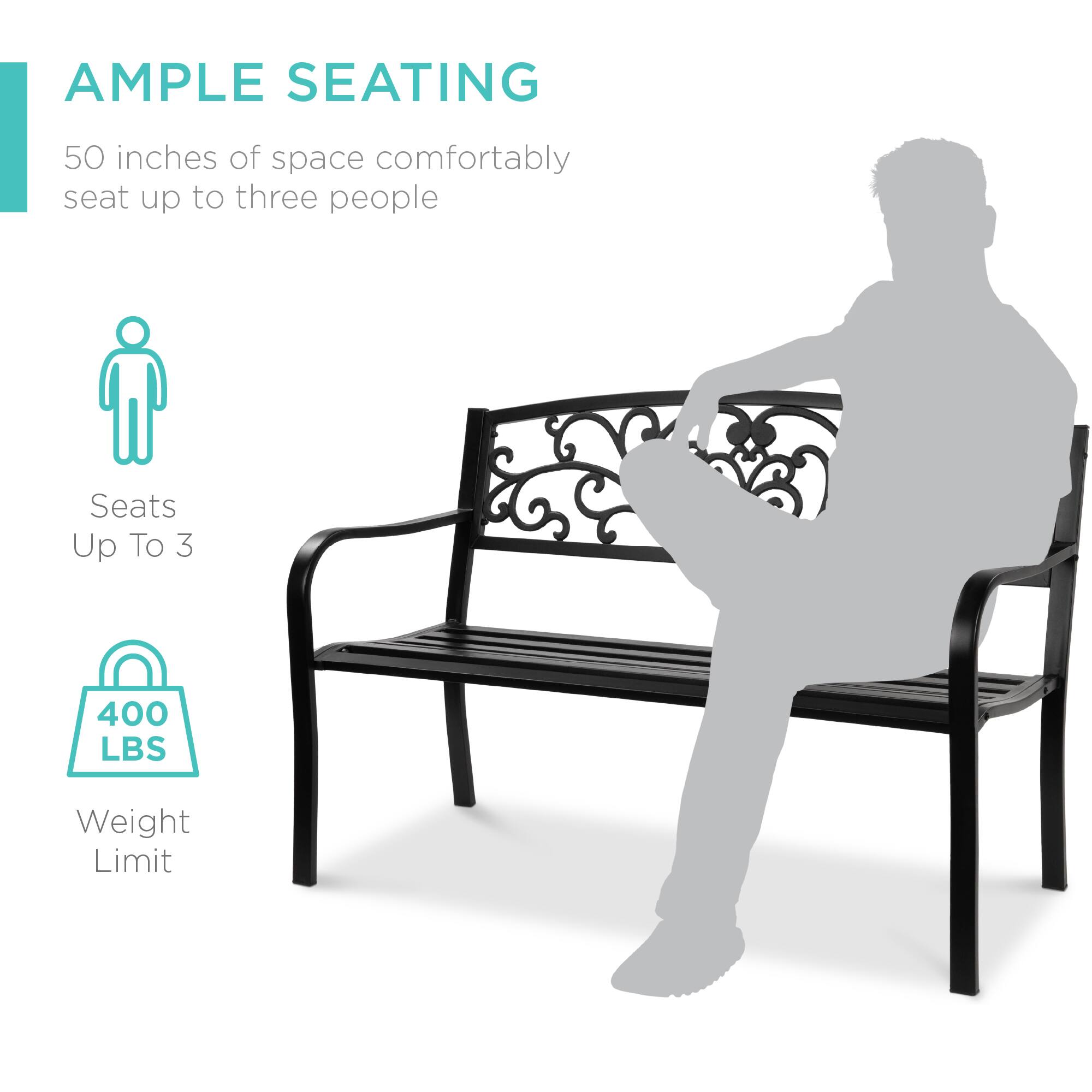 AMPLE SEATING

50 inches of space comfortably seat up to three people

Seats Up To 3

400 LBS Weight Limit