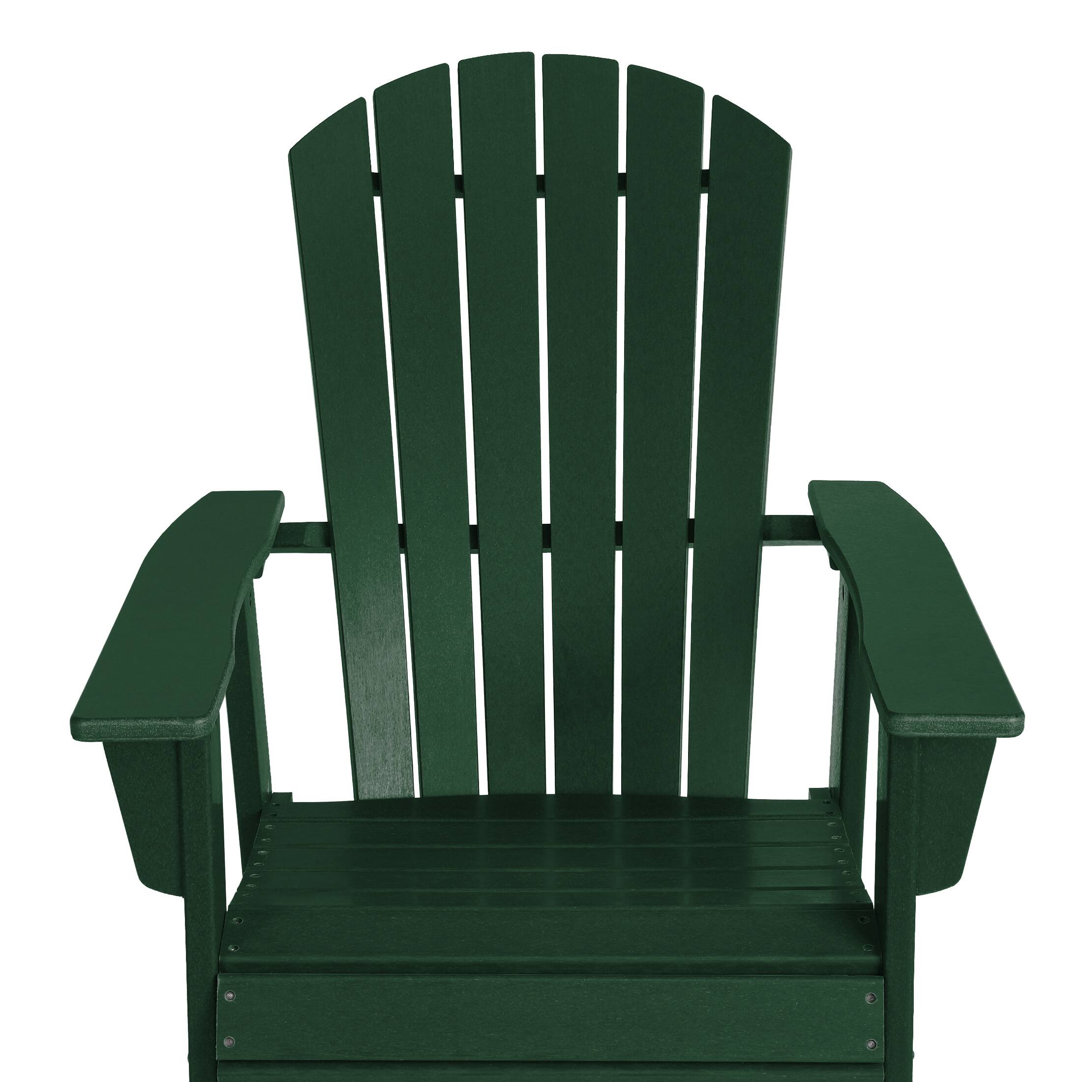 Alt View 4. WestinTrends - WestinTrends Dylan Outdoor Patio Shell-back Adirondack Dining Chair Weather Resistant - Dark Green.