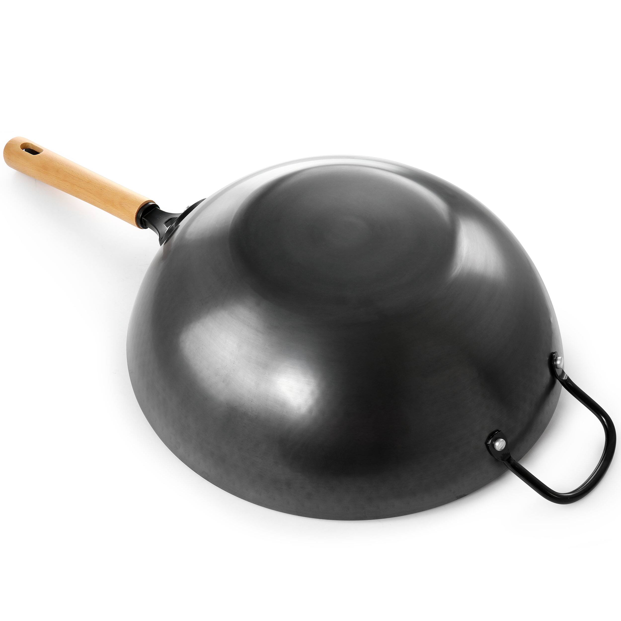 Alt View 3. Oster - Oster Bressler 13.5in Nonstick Carbon Steel Wok with Wooden Handle - Black.