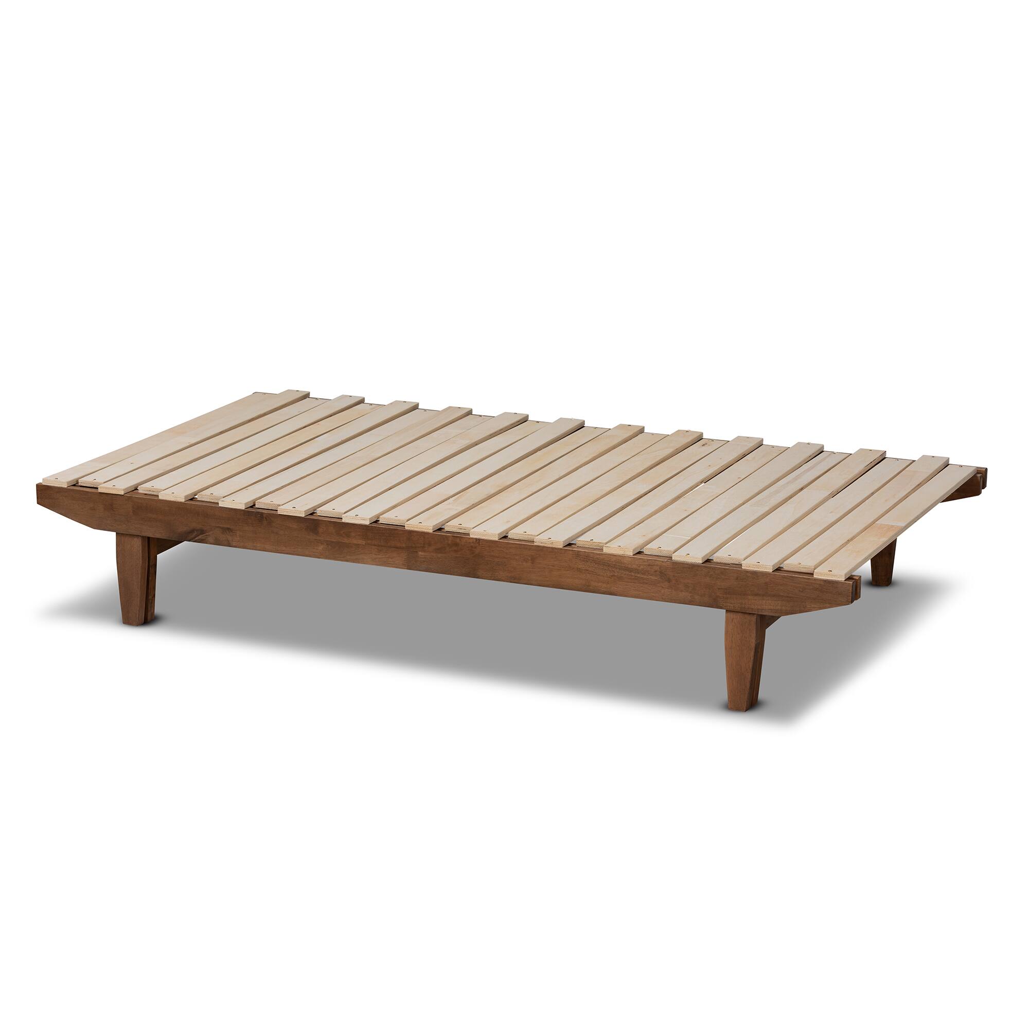 Alt View 1. Baxton Studio - Hiro Modern and Contemporary Walnut Finished Wood Expandable Twin Size to King Size Bed Frame - Walnut.