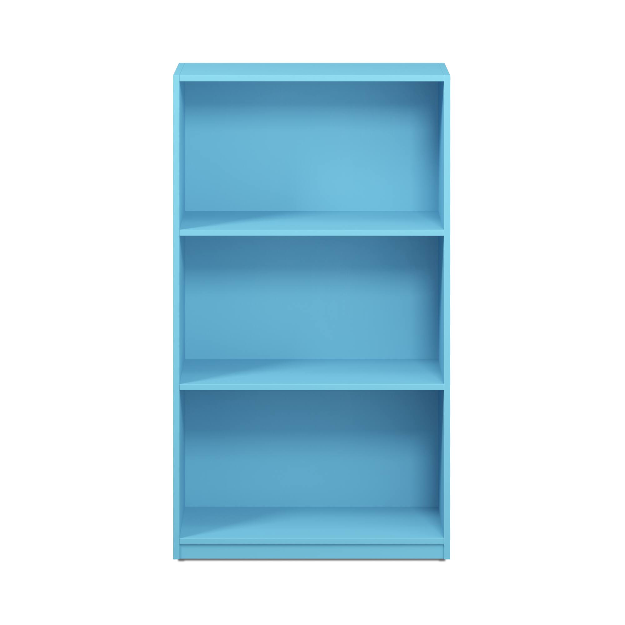 Alt View 1. Furinno - Basic 3-Tier Bookcase Storage Shelves - Light Blue.