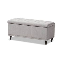 Baxton Studio - Kaylee Modern Classic Fabric Upholstered Button-Tufting Storage Ottoman Bench - Grayish Beige