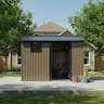 Anysun - 8x6 FT Weatherproof Galvanized Steel Outdoor Storage Shed with Sliding Door, Window & Vents - Brown