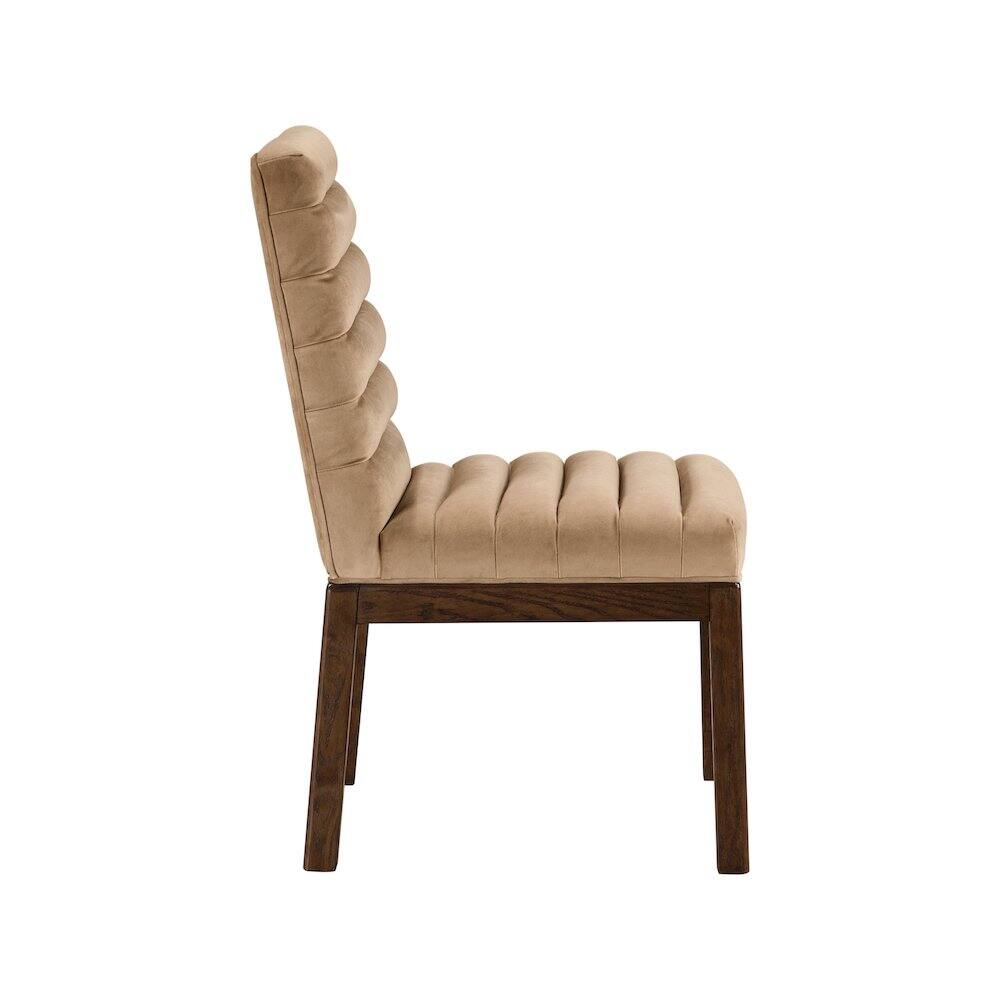 Alt View 2. Meridian Furniture - Evelyn Beige Velvet Dining Chair - Beige.