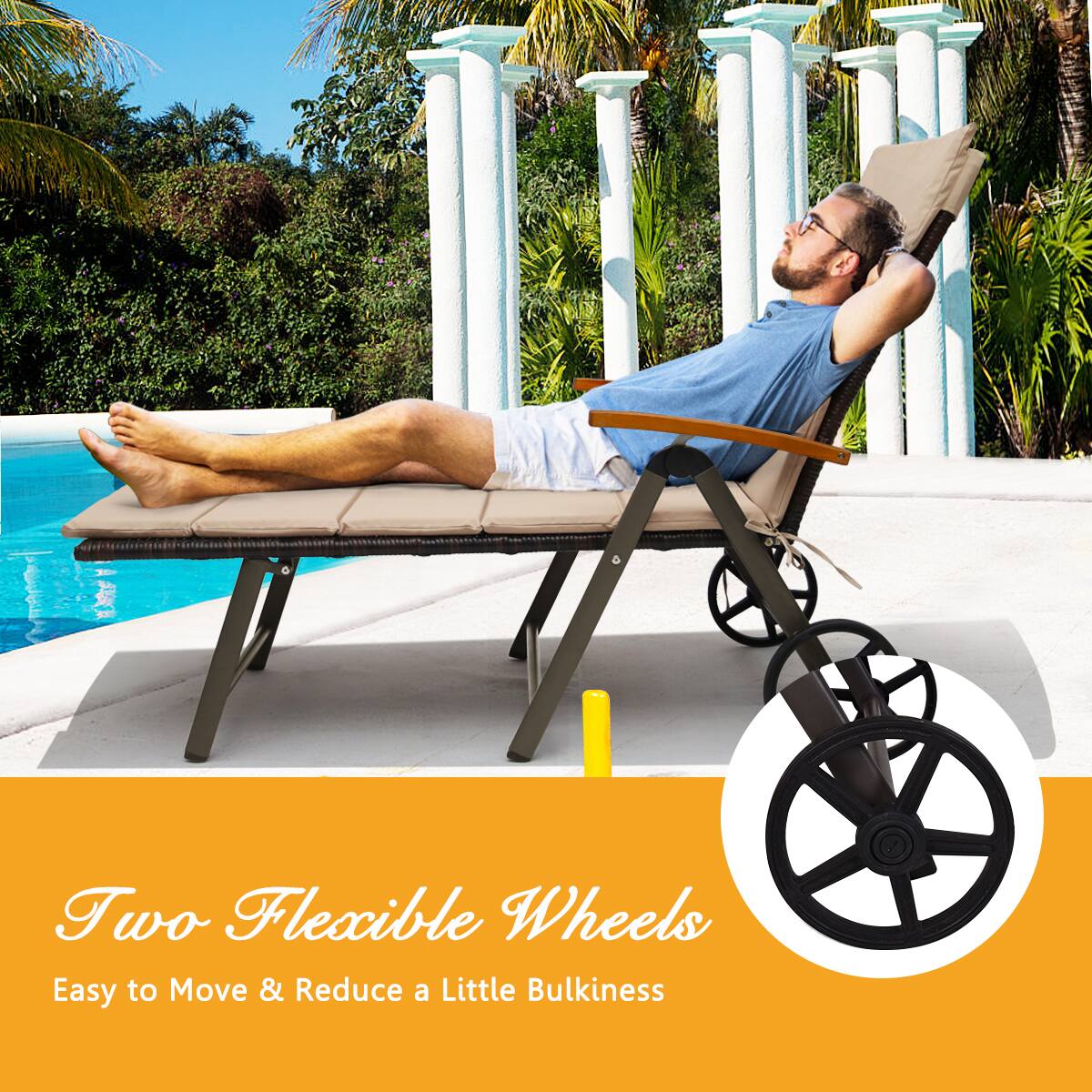 Two Flexible Wheels: Easy to Move & Reduce a Little Bulkiness