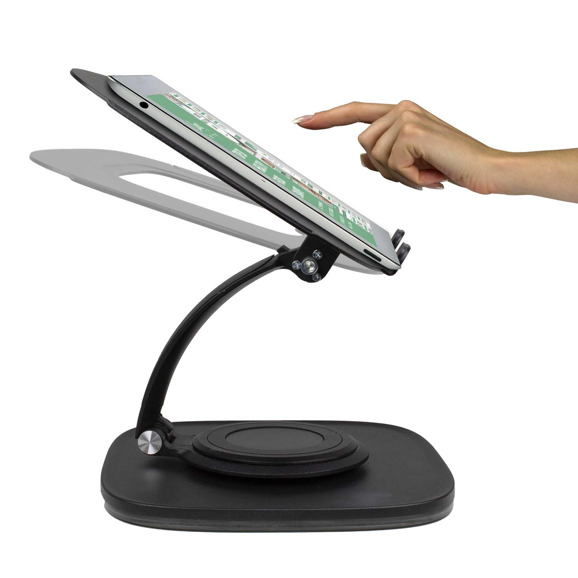Alt View 1. HongFei - Laptop Stand with 360° Rotating Base, Ergonomic Adjustable Stand, Compatible with Most MacBook and Win Laptops - BLACK.