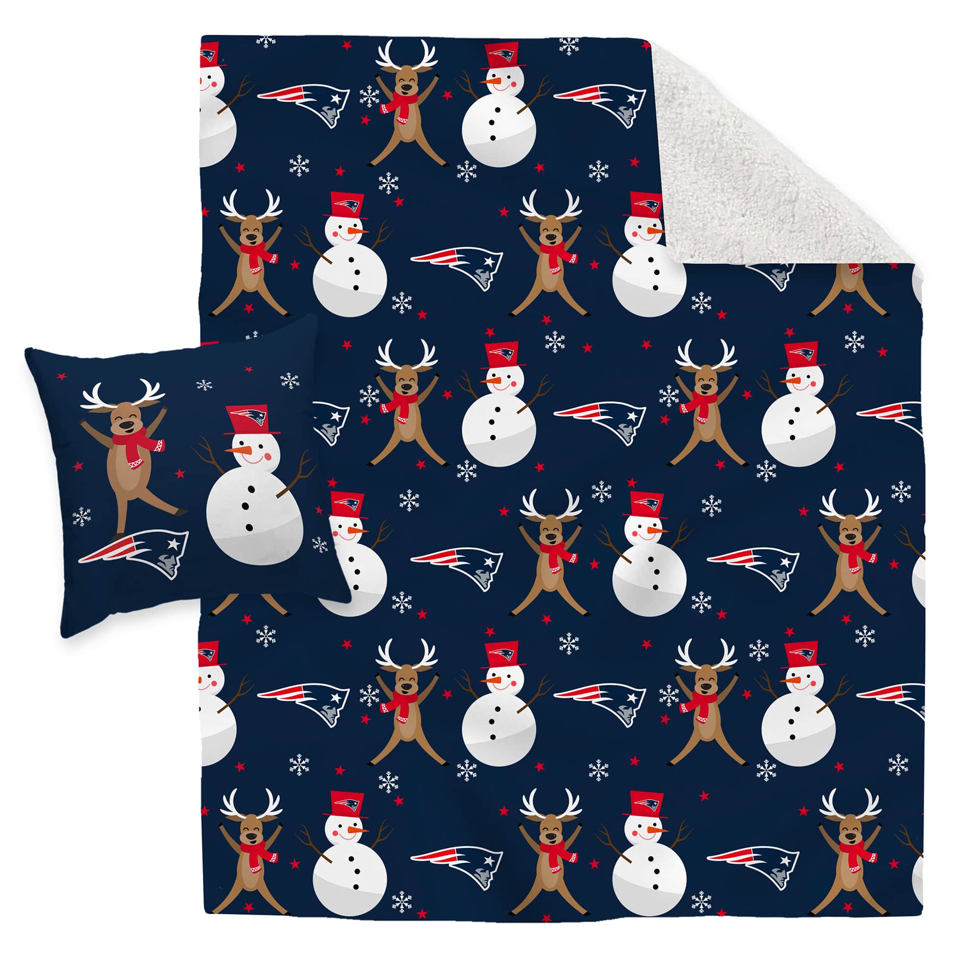 Pegasus - Holiday Reindeer Blanket and Pillow Combo Set - Multicolor