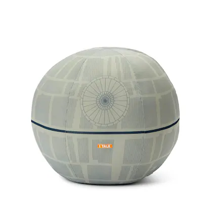 Front. Star Wars - Star Wars Deluxe Plush - 12” Talking Light Up Death Star - Grey.