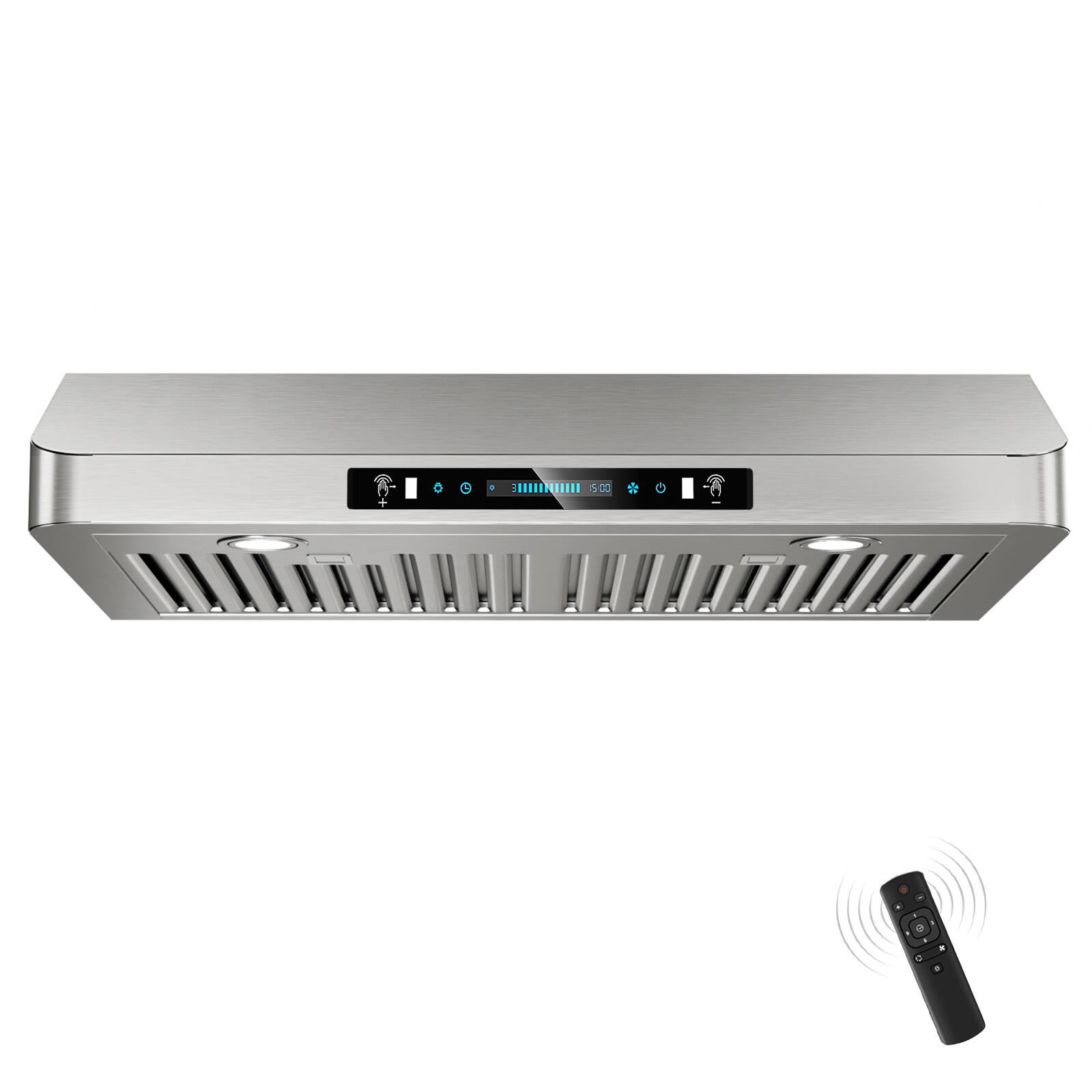 Front. ZJKLA - ZJKLA - 30 inches - Externally Vented - Under cabinet Range Hood - Stainless Steel - Stainless steel.