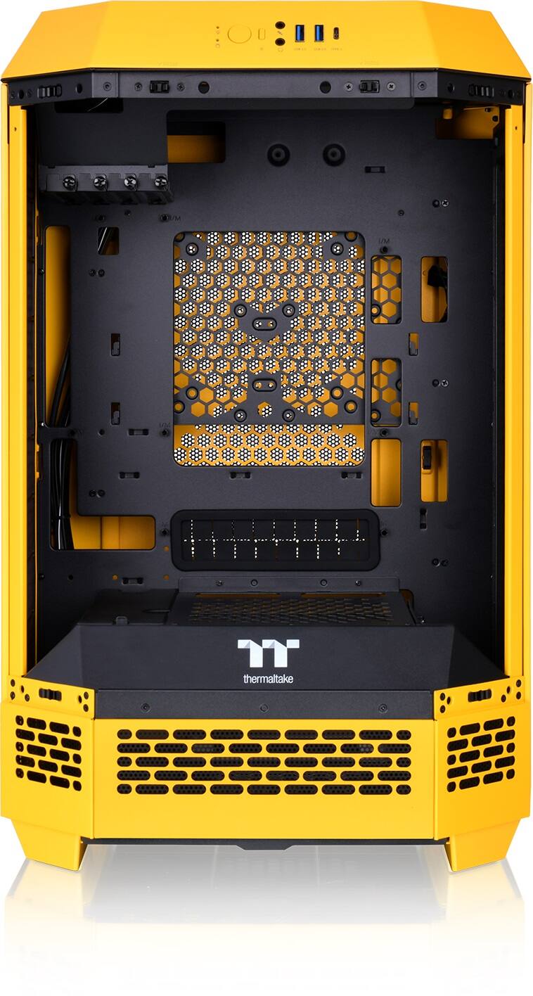 Alt View 14. Thermaltake - The Tower 300 Micro ATX PC Case - Bumblebee Yellow.