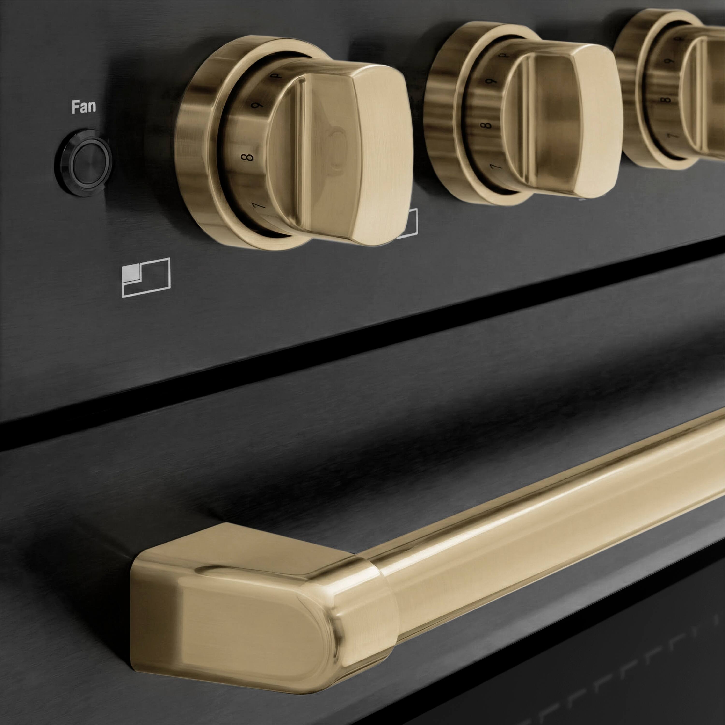 Alt View 3. ZLINE - Autograph 24 in. 3.2 cu. ft. Paramount Freestanding Induction Range with 3 Burners in Black Steel with Bronze Accents - Black Stainless Steel.