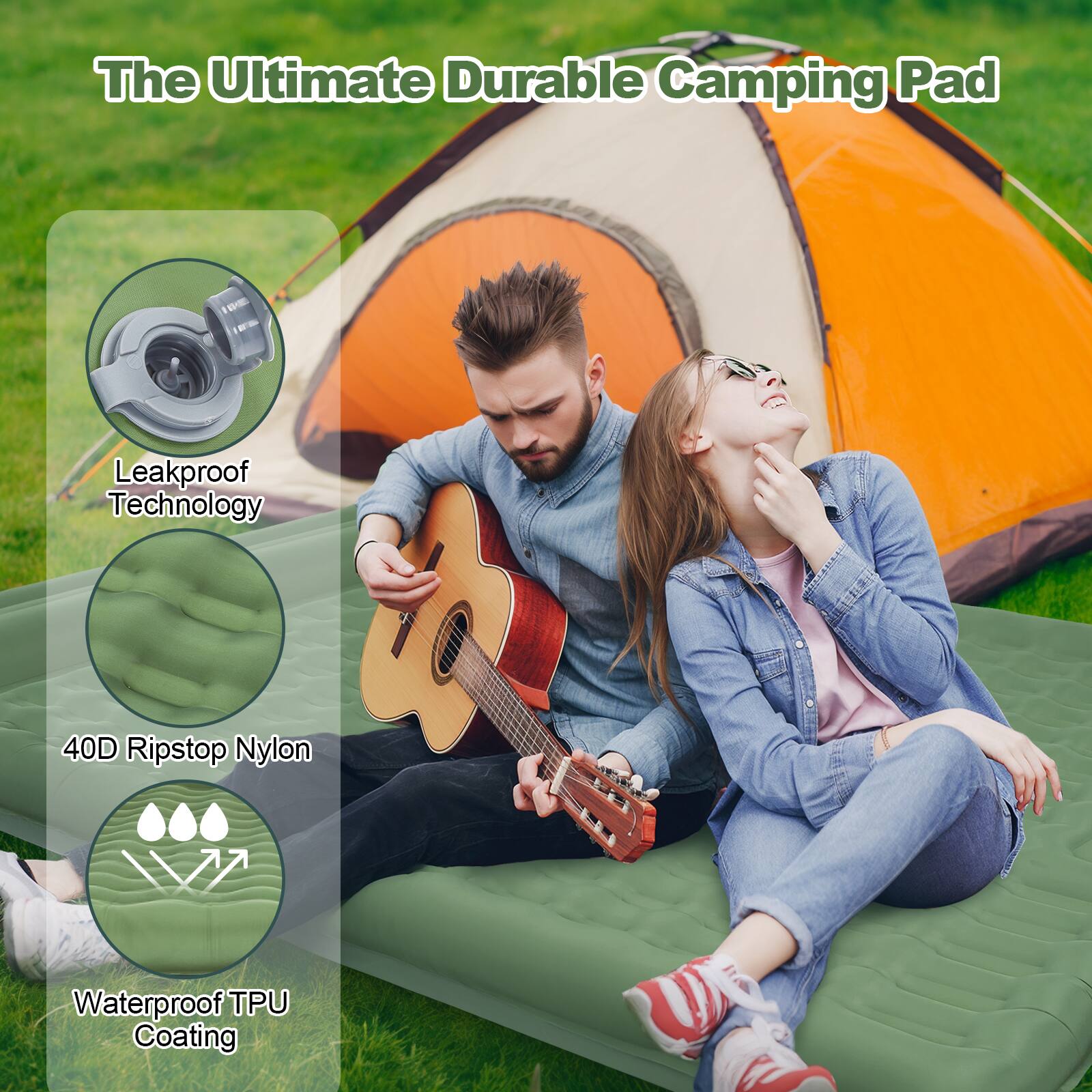 The Ultimate Durable Camping Pad

- Leakproof Technology
- 40D Ripstop Nylon
- Waterproof TPU Coating