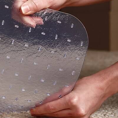 Alt View 2. ES Robbins - E.S. Robbins Anchormat Carpet Chair Mat, 46" x 60'', Low-Pile, Clear (ESR120321) - Clear.