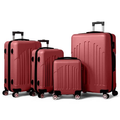 Winado - 16" 20" 24" 28" Trolley Case Luggage Set 4-in-1 ABS Lightweight Hardside Suitcase for Carry On Check-in Business Travel - Red