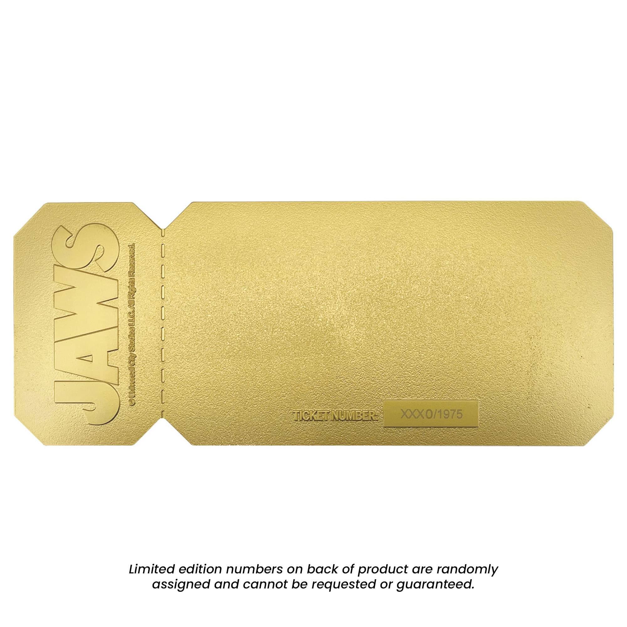 JAWS  
Limited edition numbers on back of product are randomly assigned and cannot be requested or guaranteed.  
TICKET NUMBER: XXX0/1975