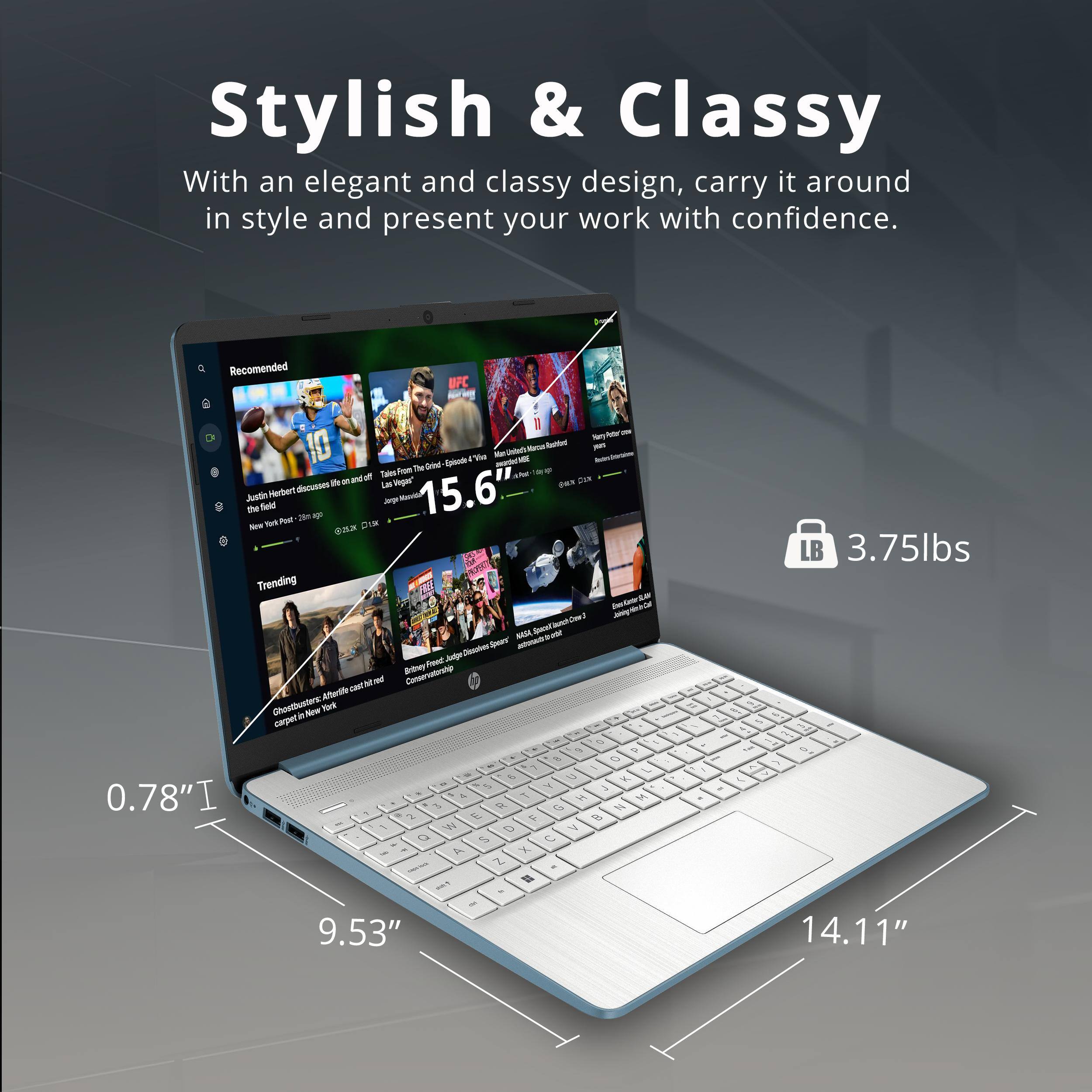 Stylish & Classy

With an elegant and classy design, carry it around in style and present your work with confidence.

- Recommended
- 15.6"
- 3.75lbs
- 0.78"
- 9.53"
- 14.11"