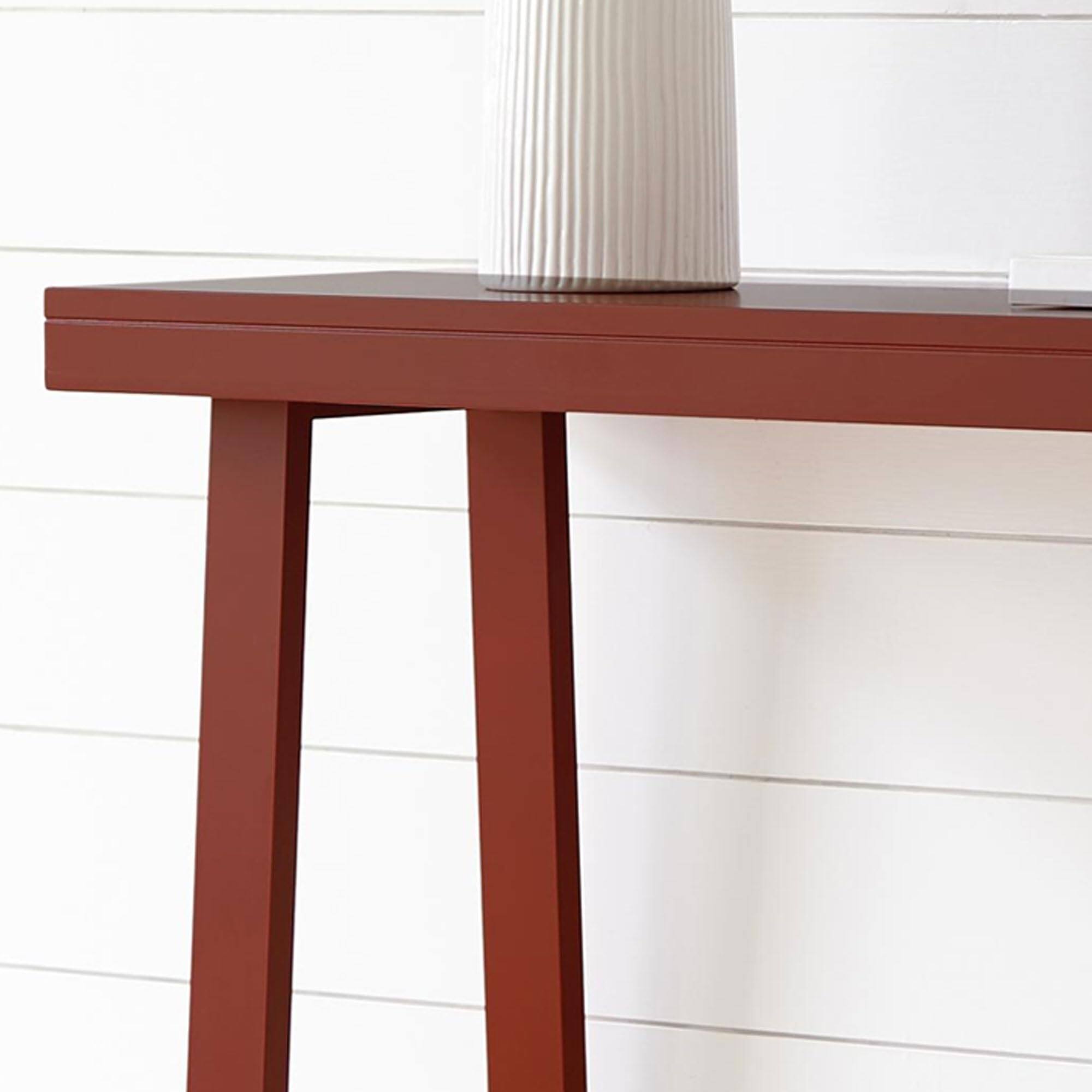 Back. Kings Brand Furniture - Kings Brand Furniture Emma Narrow Console Table with Lower Shelf - Dark Red.