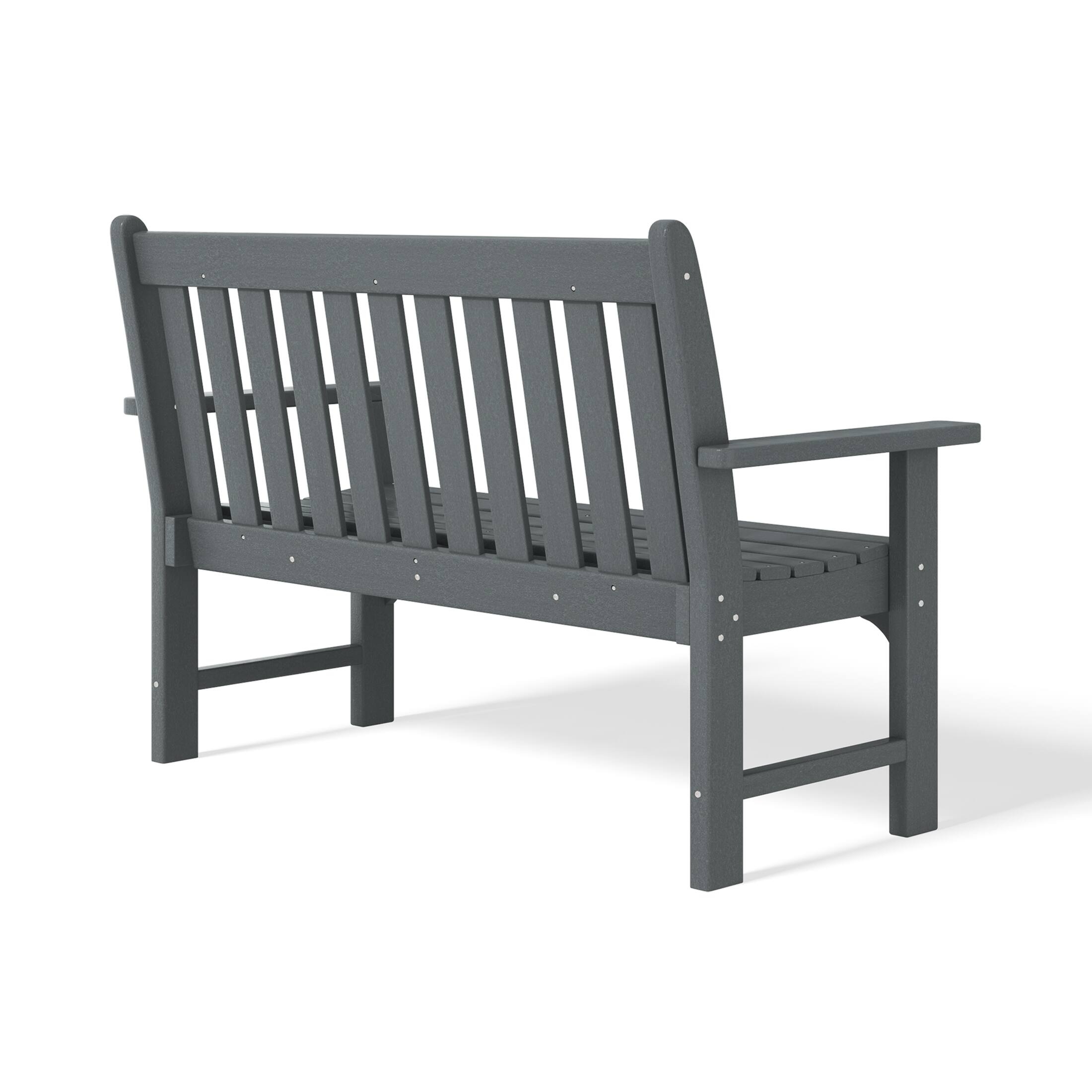 Alt View 1. WestinTrends - WestinTrends Malibu Outdoor 2-Person All-Weather HDPE Front Porch Garden Bench - Gray.