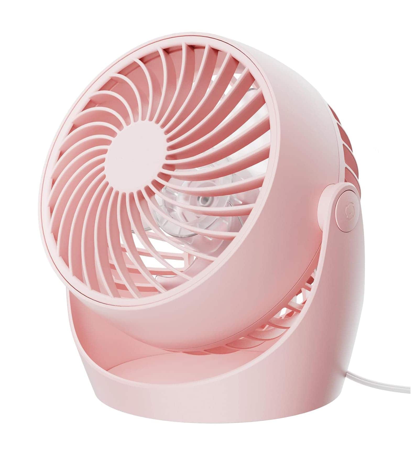 FINEAK - 5-Inch Portable Desk Fan | 3 Speeds 360° Tilt | Home/Office/Dorm Essential (Pink)