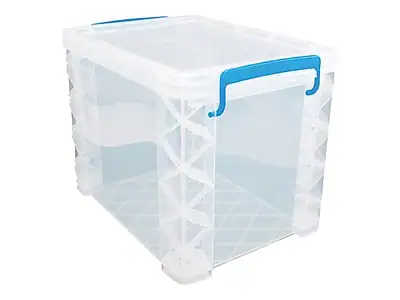Front. Advantus - Advantus Super Stacker File Box, Letter Size, Clear (36872) - Clear.