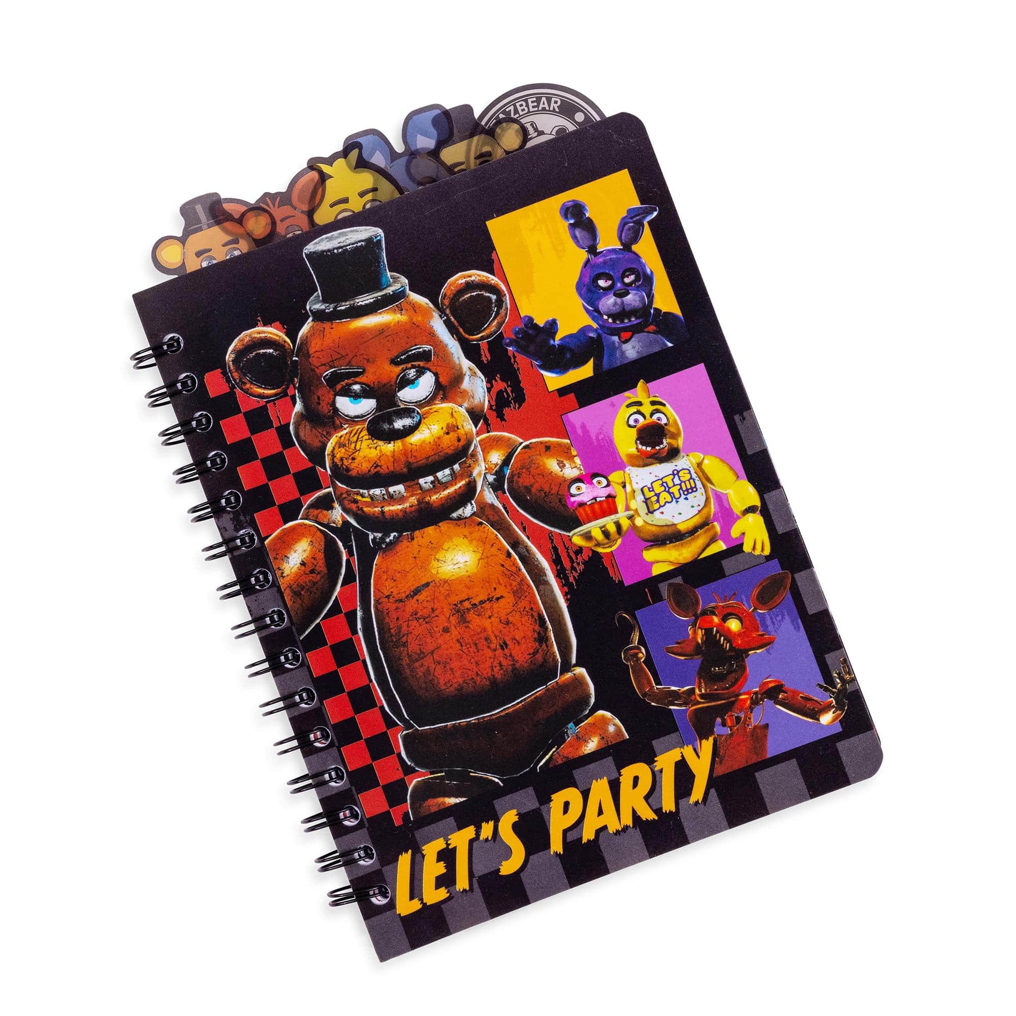 Silver Buffalo - Five Nights At Freddy's: Special Delivery "Let's Party" 6-Tab Spiral Notebook - Black