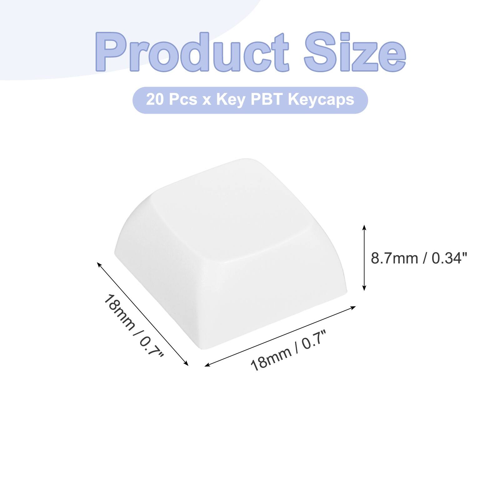 Unique Bargains 20pcs PBT Keycap Set, Colorful Mechanical Numeric ...