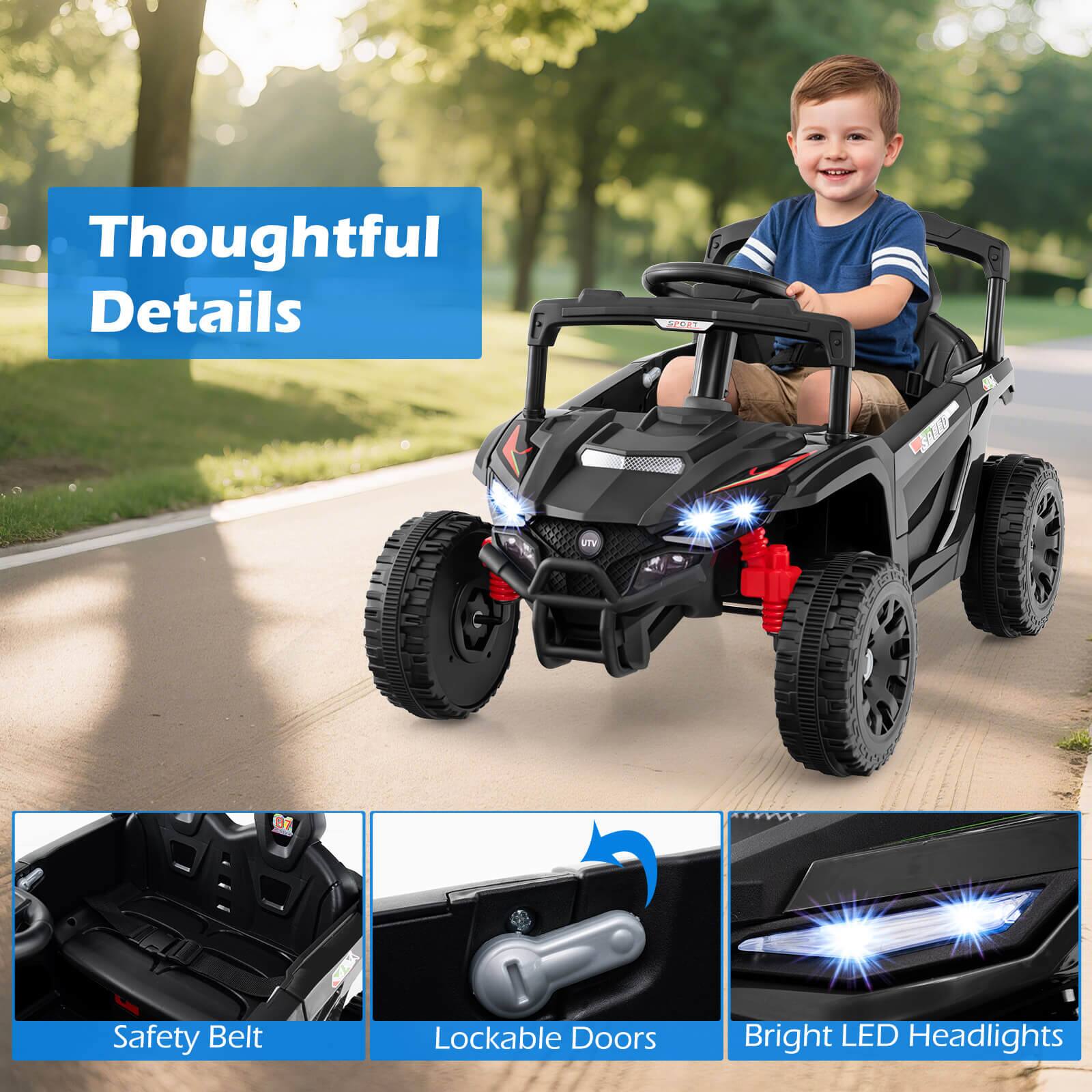 Thoughtful Details

- Safety Belt
- Lockable Doors
- Bright LED Headlights