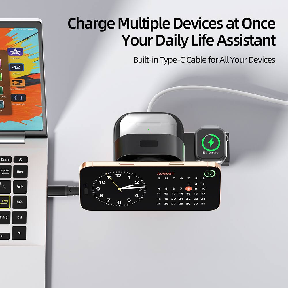 Charge Multiple Devices at Once  
Your Daily Life Assistant  
Built-in Type-C Cable for All Your Devices