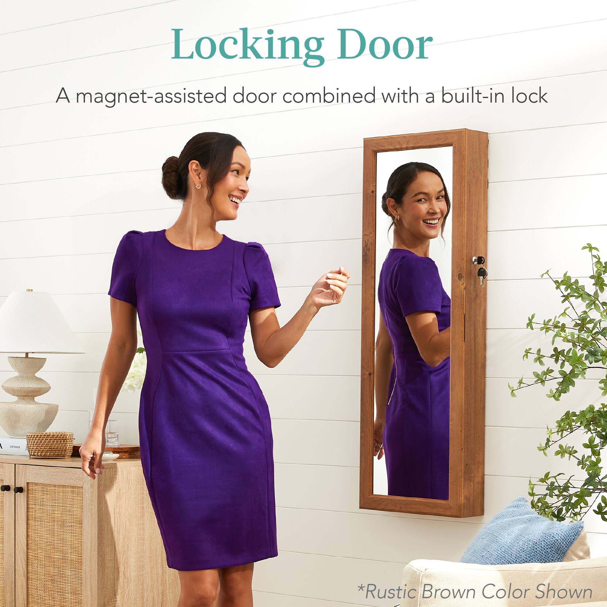 Locking Door

A magnet-assisted door combined with a built-in lock

*Rustic Brown Color Shown