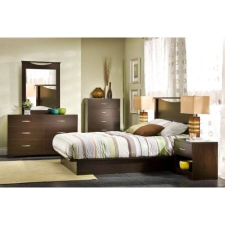 Angle. Hivvago - Hivvago Modern 6-Drawer Bedroom Dresser - Chocolate Brown.