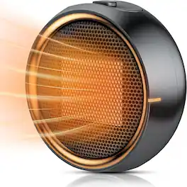 Loheer - 500W PTC Ceramic Space Heater, Portable Electric Indoor Heater for Bedroom and Home Office